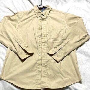 Men’s tan button down dress shirt. Size small